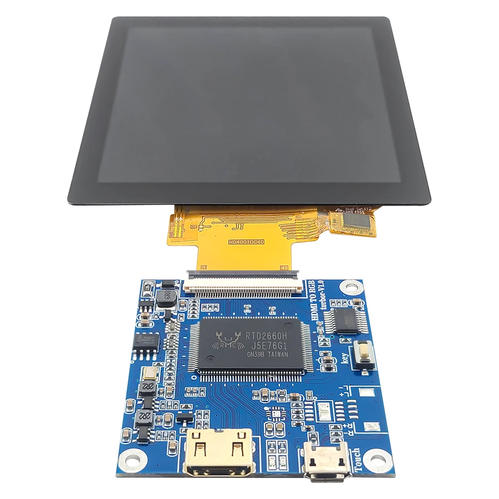 Фото 4,0-дюймовый TFT ЖК-экранный модуль квадратного 480*480 3WSPI RGB 18 бит 40 контактов 3,3 В ST7701S с сенсорной платой привода HDMI GT911 №3