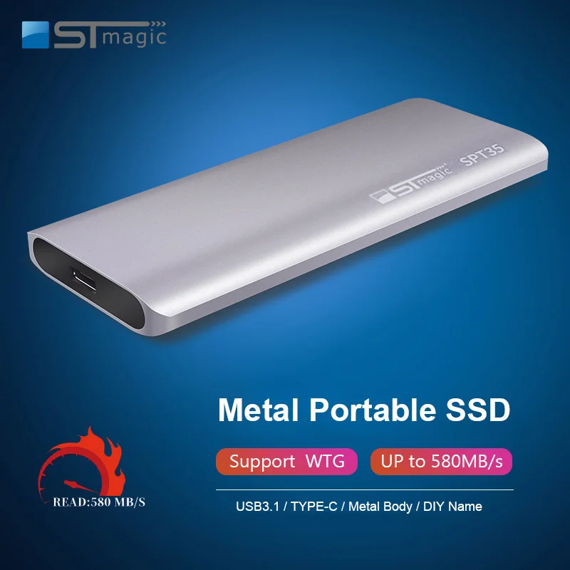 

STmagic External Portable Solid State Drive Metal Hard Drives USB 3.1 SPT35 Hard Disk PSSD 1TB SSD for Laptop Destops MacBook PS