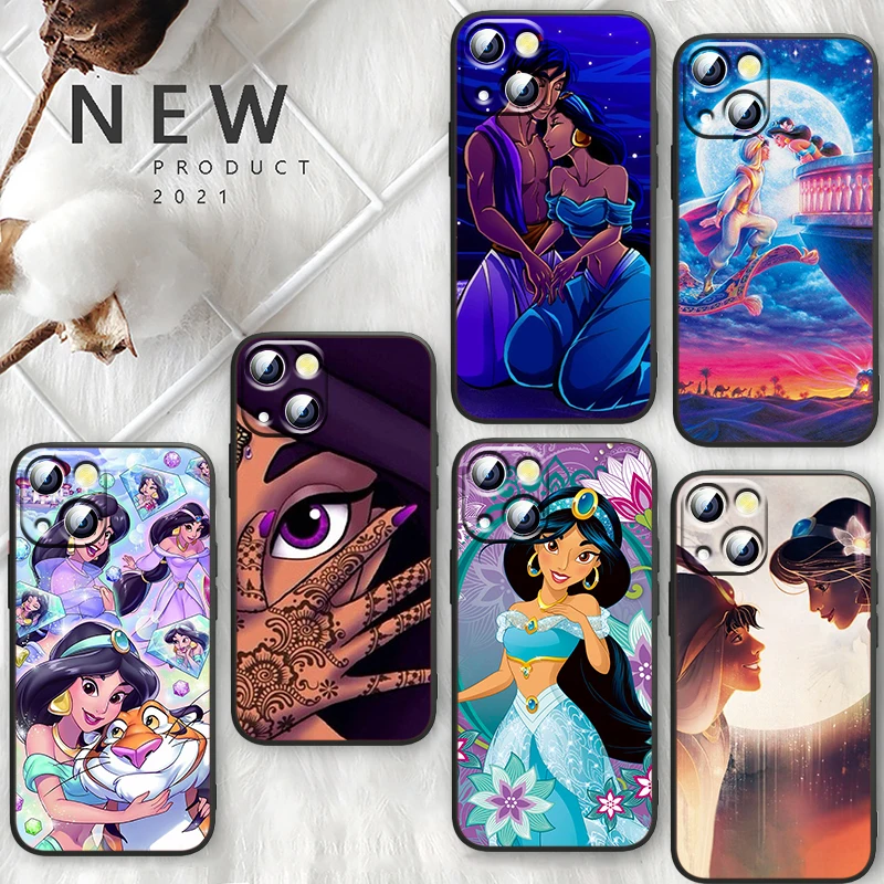 

Disney Cartoon Anime Aladdin Phone Case For Apple iPhone 14 13 12 Mini 11 XS Pro Max X XR 8 7 6 Plus SE 2020 TPU Black Funda