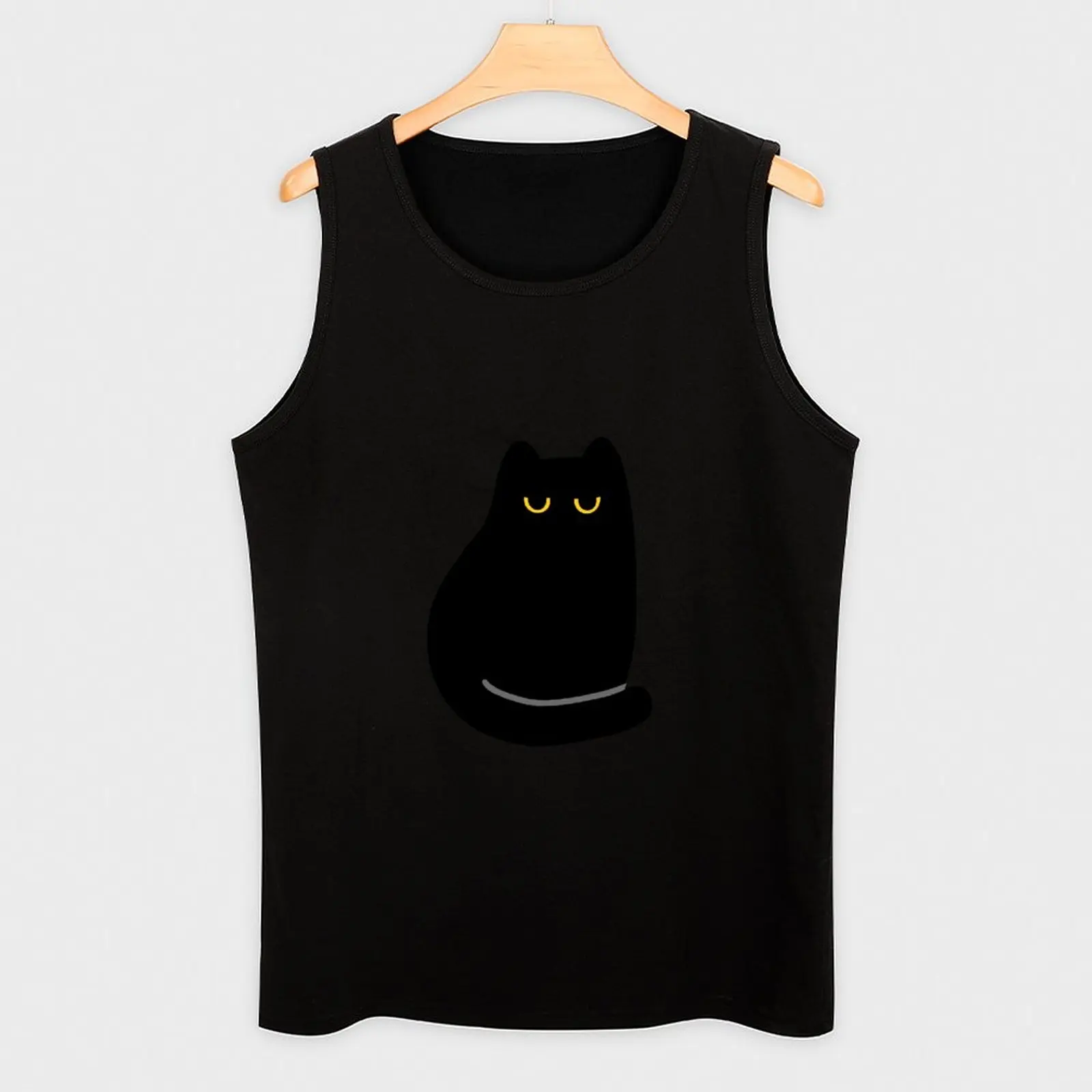 Мужская майка Shea the Unimpressed Black Cat Pattern из хлопка
