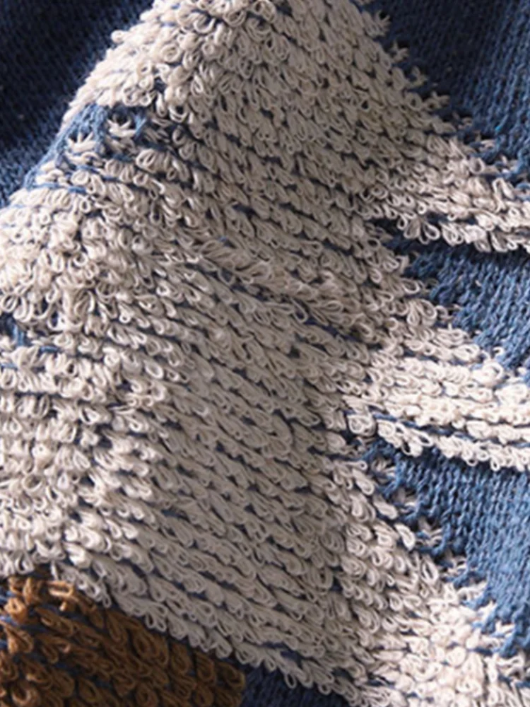 Пуловер мужской вязаный с круглым вырезом в стиле Харадзюку