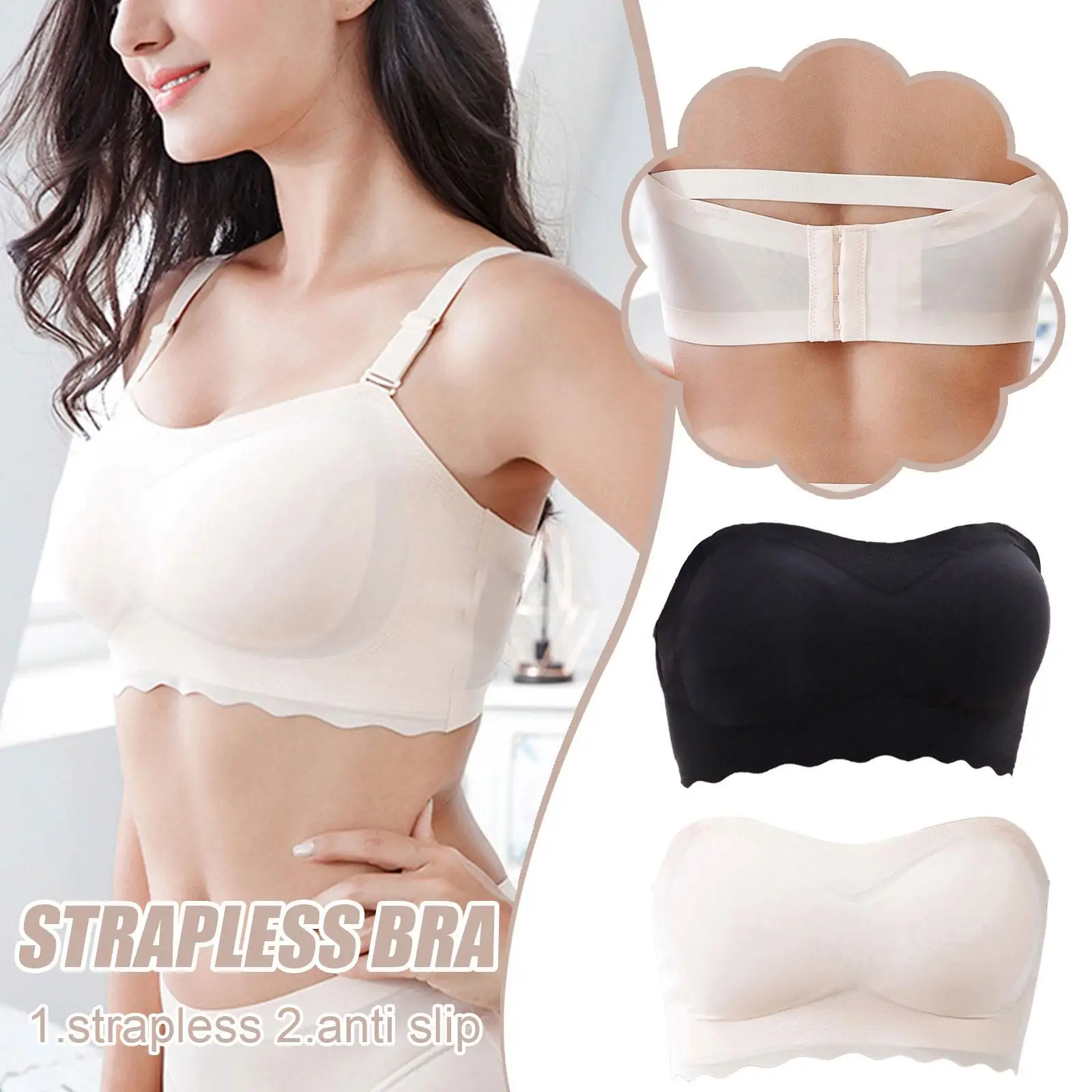 

Женские бюстгальтеры, нижнее белье, невидимый бюстгальтер без бретелек, поддерживающий бюстгальтер для полных девушек, женский бюстгальте...