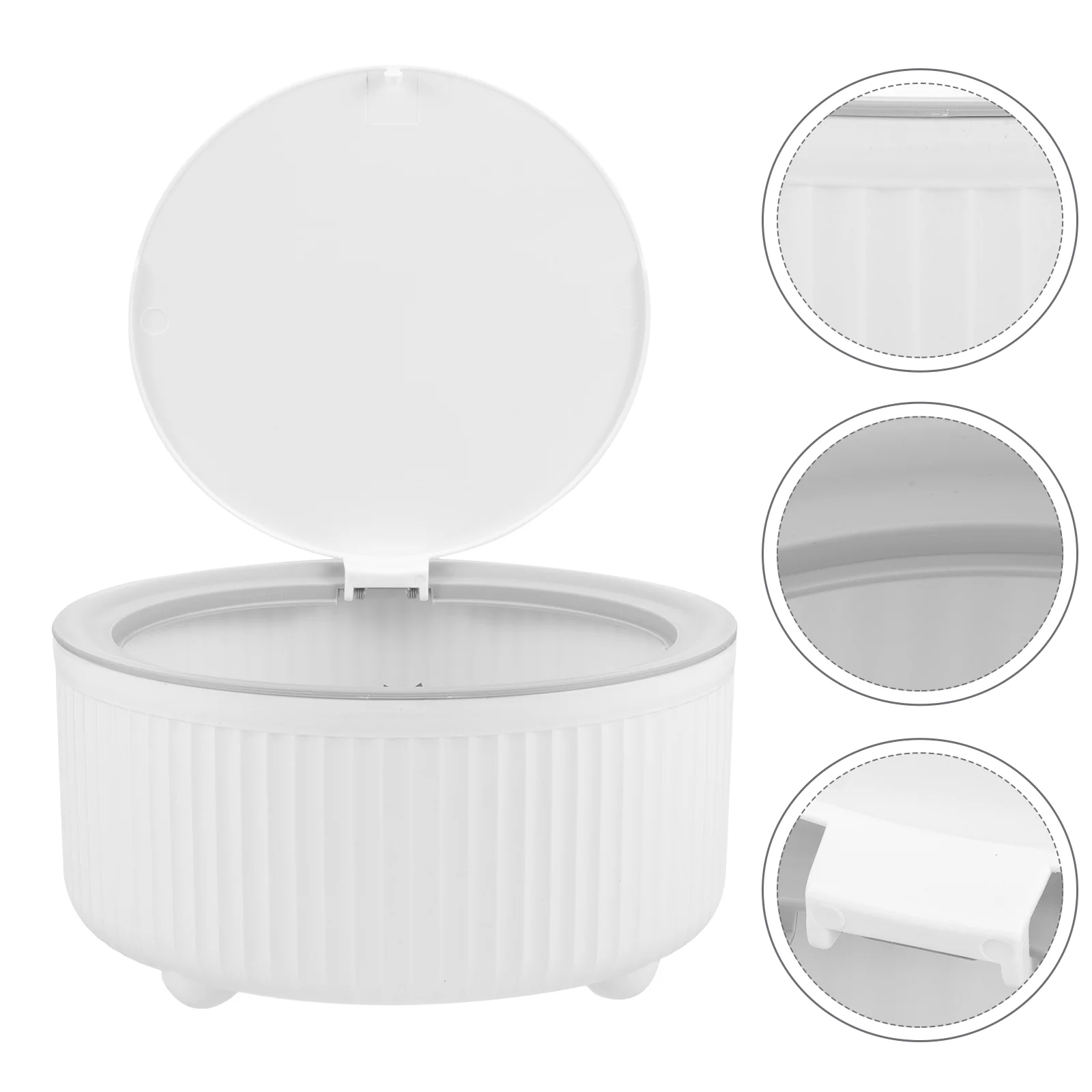 

Bedside Table Rv Trash Can Small Round Lid Kawaii Garbage Desk Plastic Tabletop Mini Bin