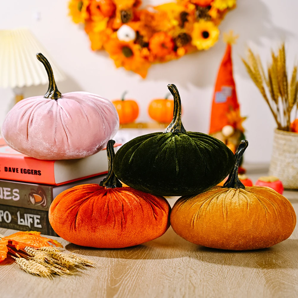 

18cm Pumpkin Pillow Sofa Cushion Plush Toy Harvest Season Fabric Pumpkin Christmas Children Cute Gift Halloween Decoration