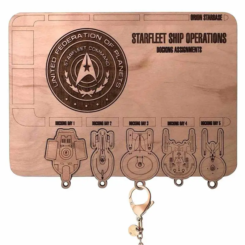 

Movie Inspired Wall Keychain Organizer Wooden Hanging Decoration For Star Federation Keyring Hanger Household Supplies