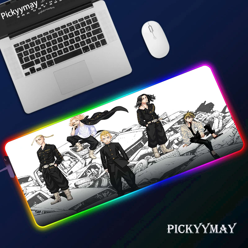 

Gaming Mouse Pad RGB Tokyo Revengers Computer Mouse Pad Large Gaming Mousepad XL Mouse Pads Pink PC Gamer 900x400 Desk Mat