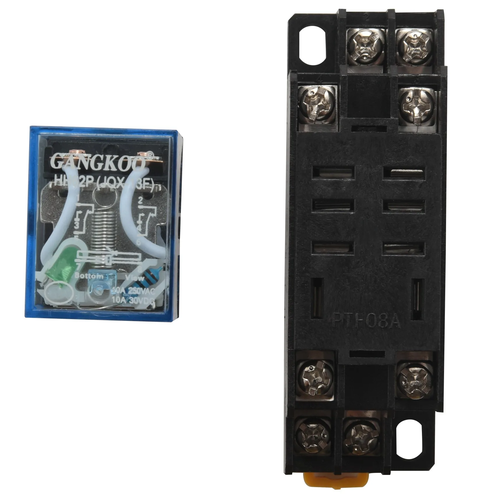 Реле мощности катушки 12 В постоянного тока DPDT LY2NJ HH62P-L 10A с основанием разъема PTF08A