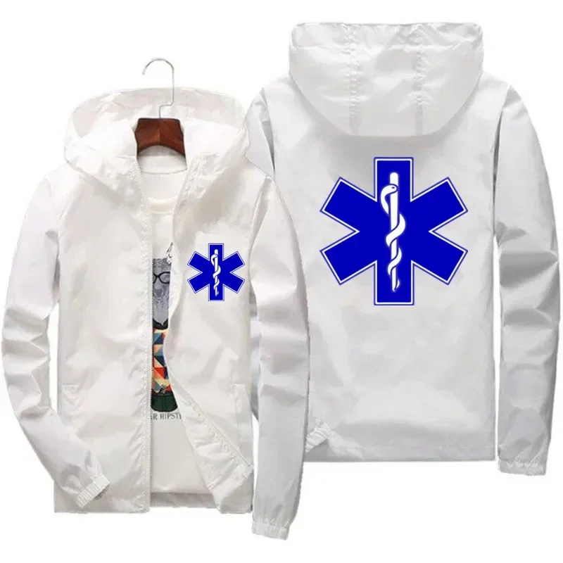 Мужская непродуваемая куртка-бомбер на молнии с надписью звезда жизни