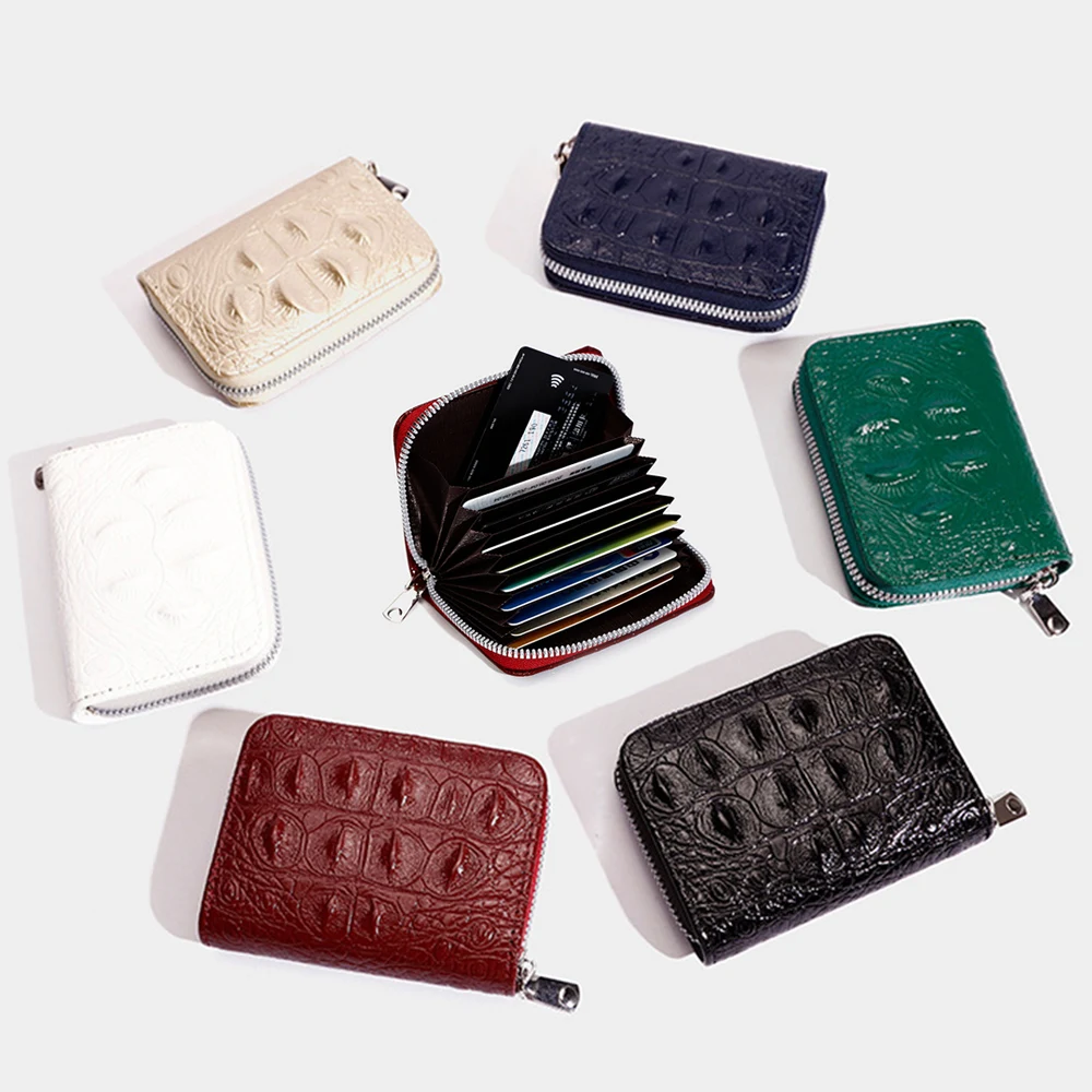 

Crocodile Pattern Card Holder Multi-function Zipper Wallet For Women Coin Purse Ladies Elegant Card Bag Simplicity Card Holder