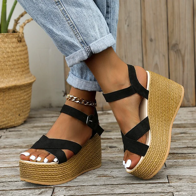 

Sandals Women Shoes Fashion New Open Toe Sandals For Women Comfortable Women's Shoes Comfy Wedge Shoes Retro Large Size Shoes