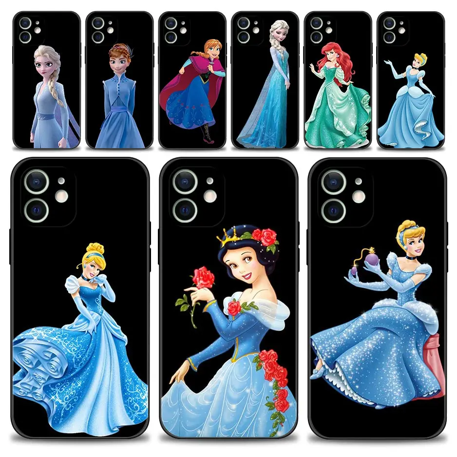 

Phone Case For Apple iPhone 13 12 11 Pro Max 13Mini XS Max XR X 7 8 6 6S Plus SE2022 Cinderella Snow White Princess Elsa Queen
