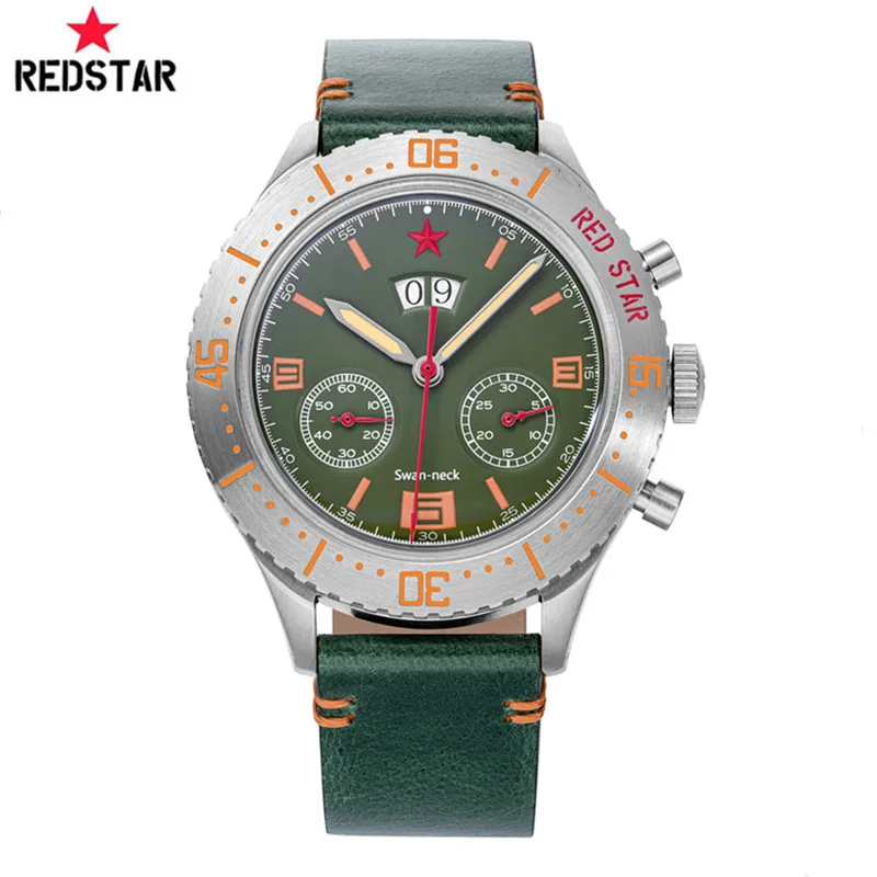 Новые мужские механические наручные часы RED STAR светящиеся водонепроницаемые