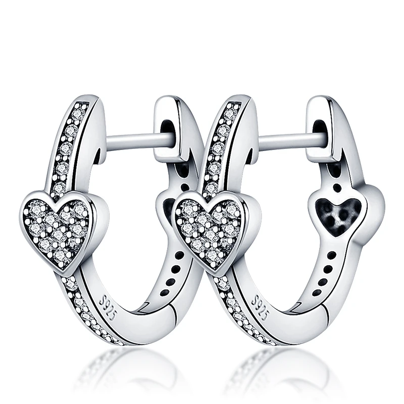 

100% Real silver color Classic Heart Earrings Are Suitable as Birthday Gifts for Girls Fashion Jewelry