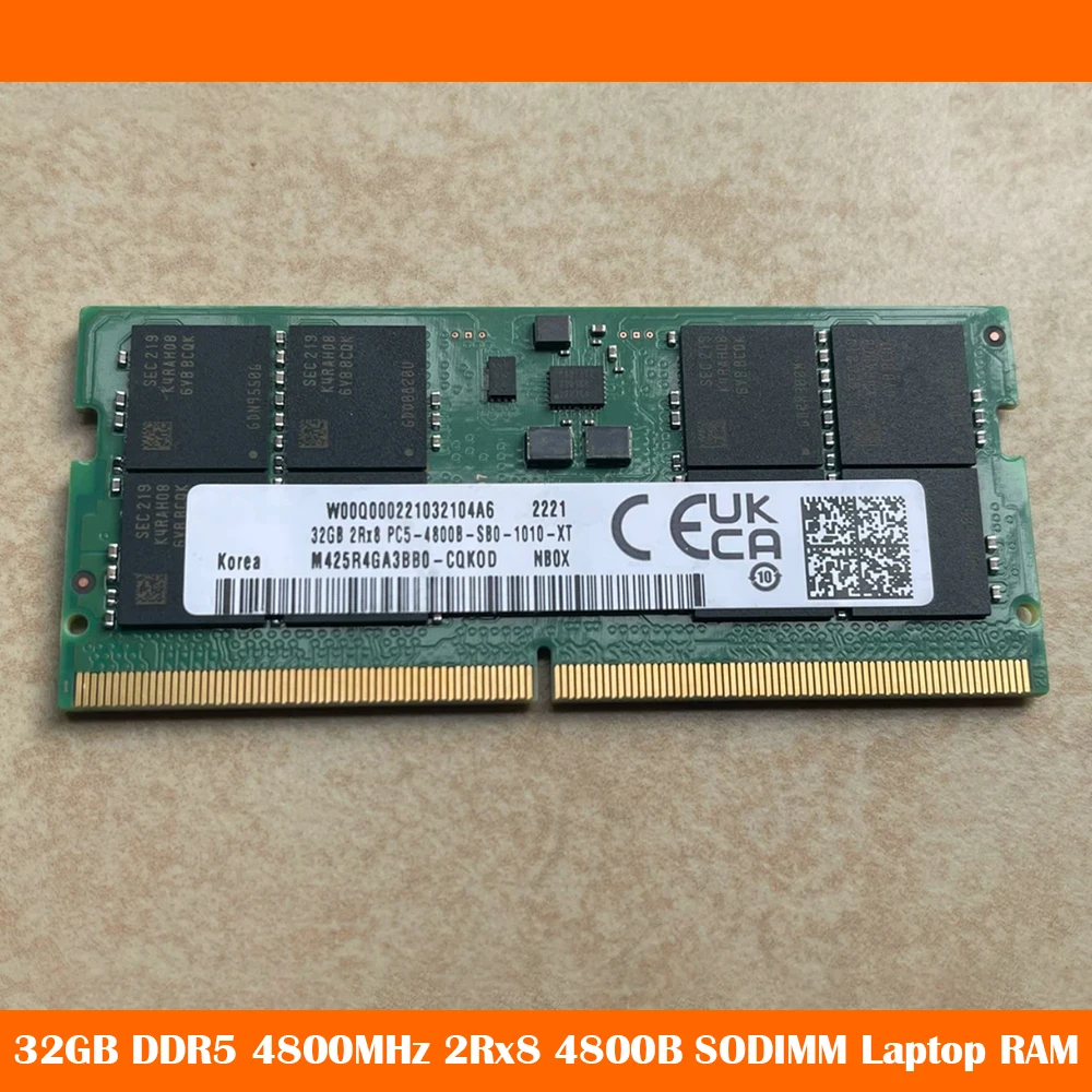 

Оперативная память для ноутбука Samsung, 32 ГБ DDR5 4800 МГц 2Rx8 4800B SODIMM