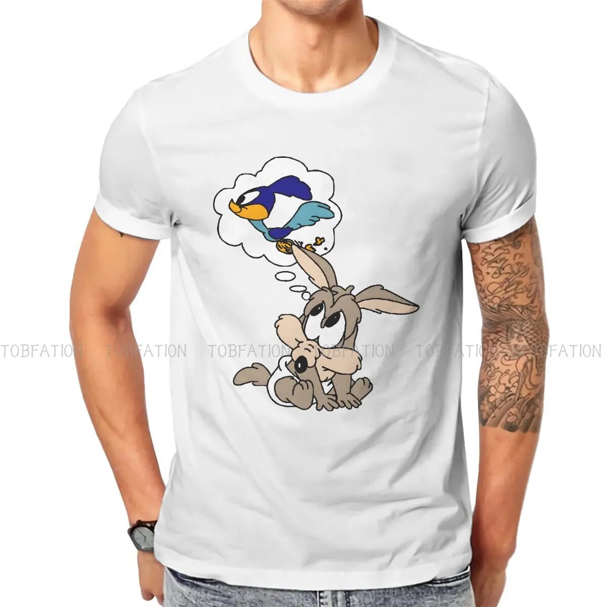 

Wile E. Coyote and the Road Runner TShirt for Men Baby Humor Casual Tee T Shirt Novelty New Design Loose