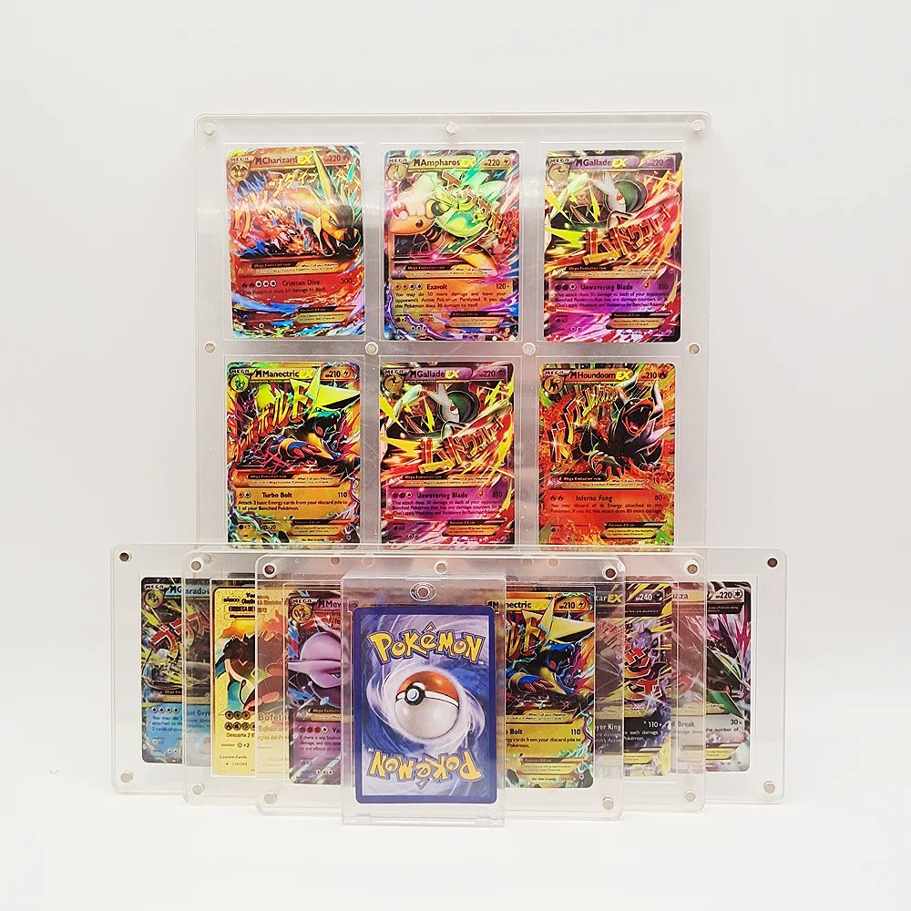 

1/2/3/4/9 Pokemon Cards Holder Pokemon Card Protector Magnetic Bricks Pokémon Trading Card Transparent Sleeves Holder Bricks