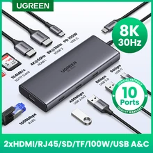 UGREEN USB 허브 C 허브 HDMI 어댑터 4K USB C to USB 3.0 100W Dock for MacBook Pro 액세서리 USB-C 유형 C 3.1 분배기 USB C 허브