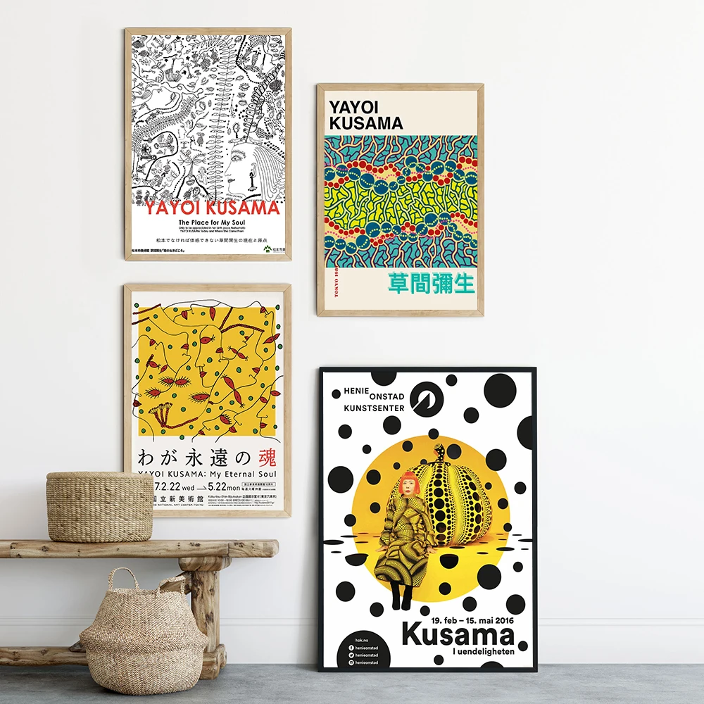 

Doodle Exhibition Poster Yayoi Kusama Canvas Painting Abstract Art Print Japanese Modern Wall Picture For Living Room Home Decor