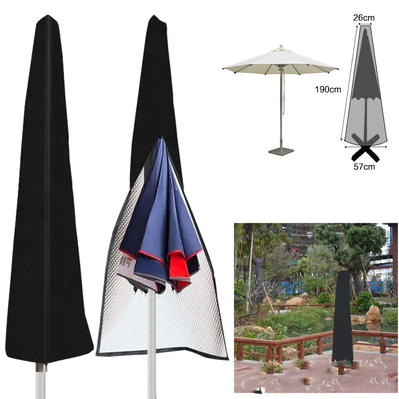 

Зонтик для патио, наружный защитный консольный Зонт 190-240 см, водонепроницаемый зонтик, защита от солнца, дождя, искусственный зонтик