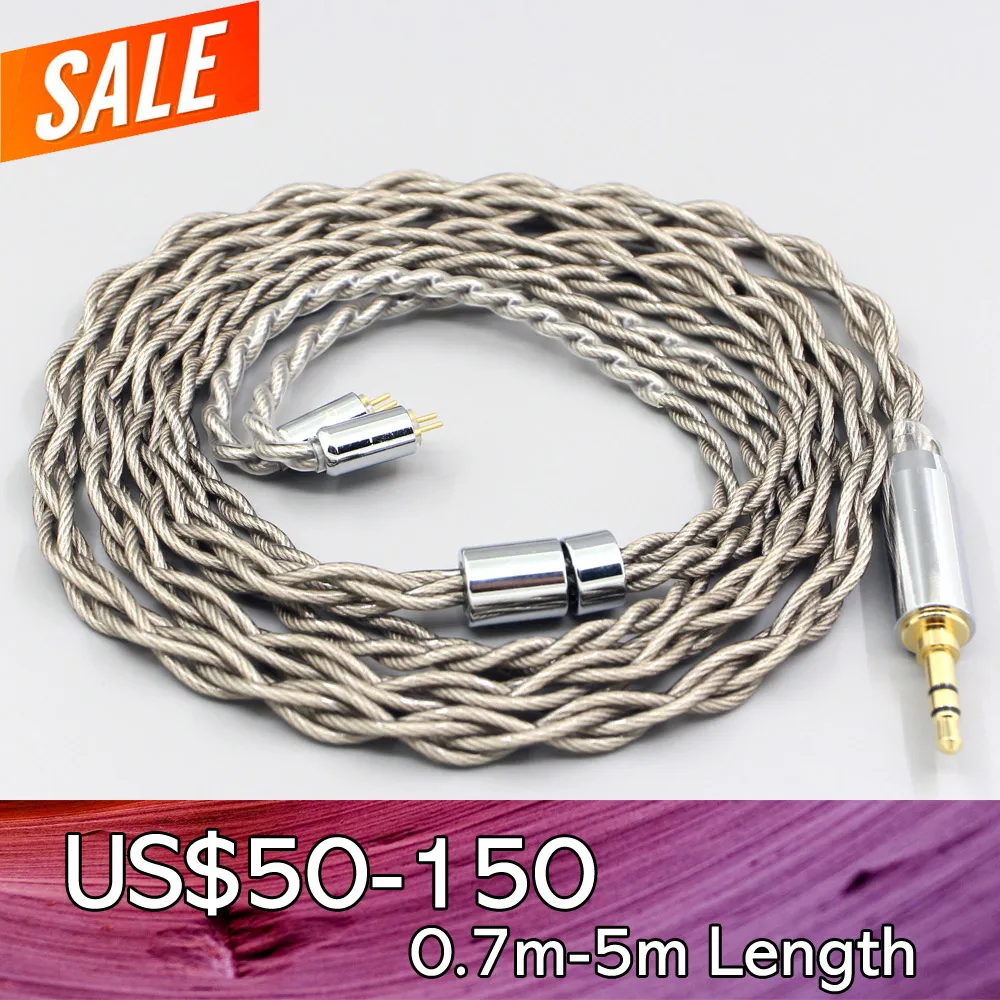 

99% Pure Silver + Graphene Silver Plated Shield Earphone Cable For 0.78mm Flat Step JH Audio JH16 Pro JH11 Pro 5 6 BA LN007937