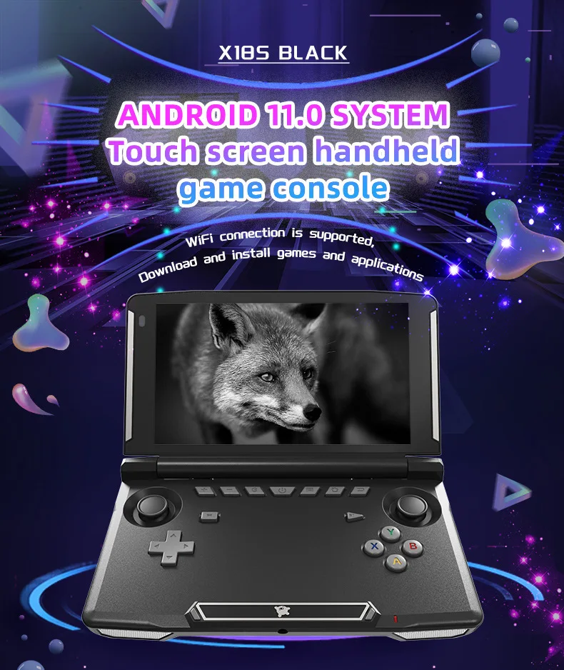 

Портативная игровая консоль POWKIDDY X18S, 5,5 дюйма, IPS экран, черная версия, Android 11, L3 + R3