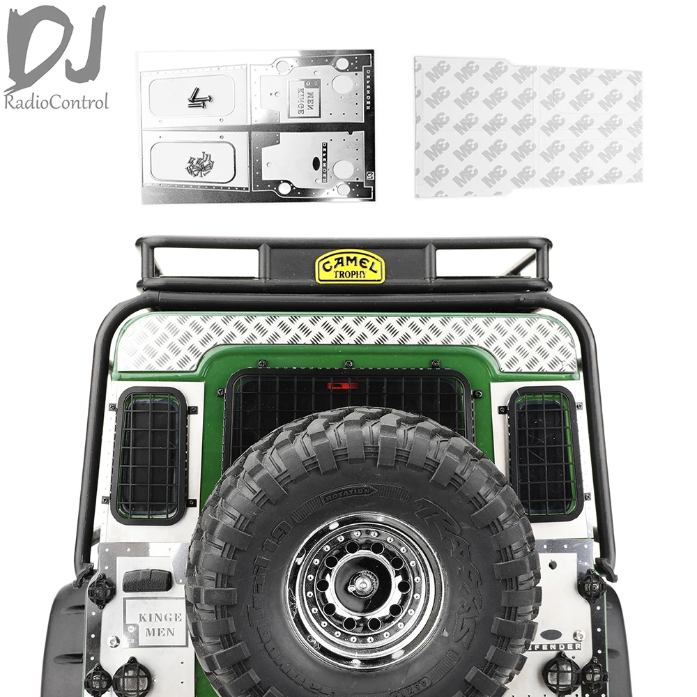 

DJ Tailgate Stainless Steel Sheet Metal Decorative Sheet Anti-scratch Sheet for 1/10 Defender D110 RC Upgrade Parts rc carros