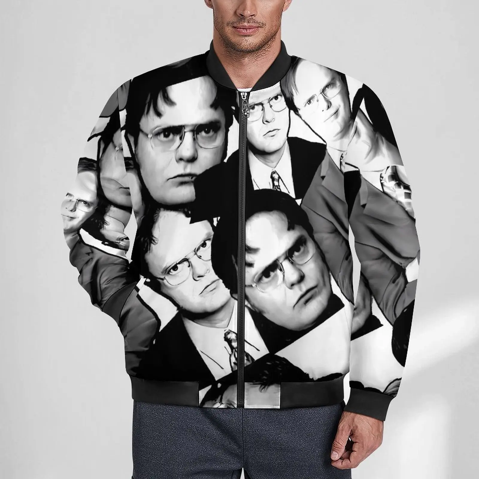 

Повседневная куртка Курта ширута Dwight, Офисная ветровка на молнии, мужские пальто на заказ, осенняя винтажная Свободная куртка, модель 5XL