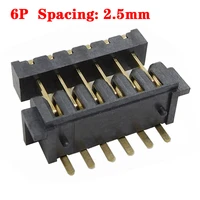 1pc high current pcb board to board connector battery connector 6p 2 5 pitch bent foot male female seat gold plated