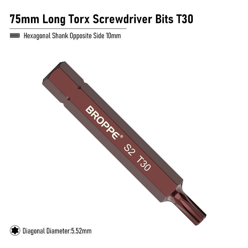 

Магнитная шестигранная отвертка Torx S2 сталь T20/25/30/40/45/50/55 10 мм