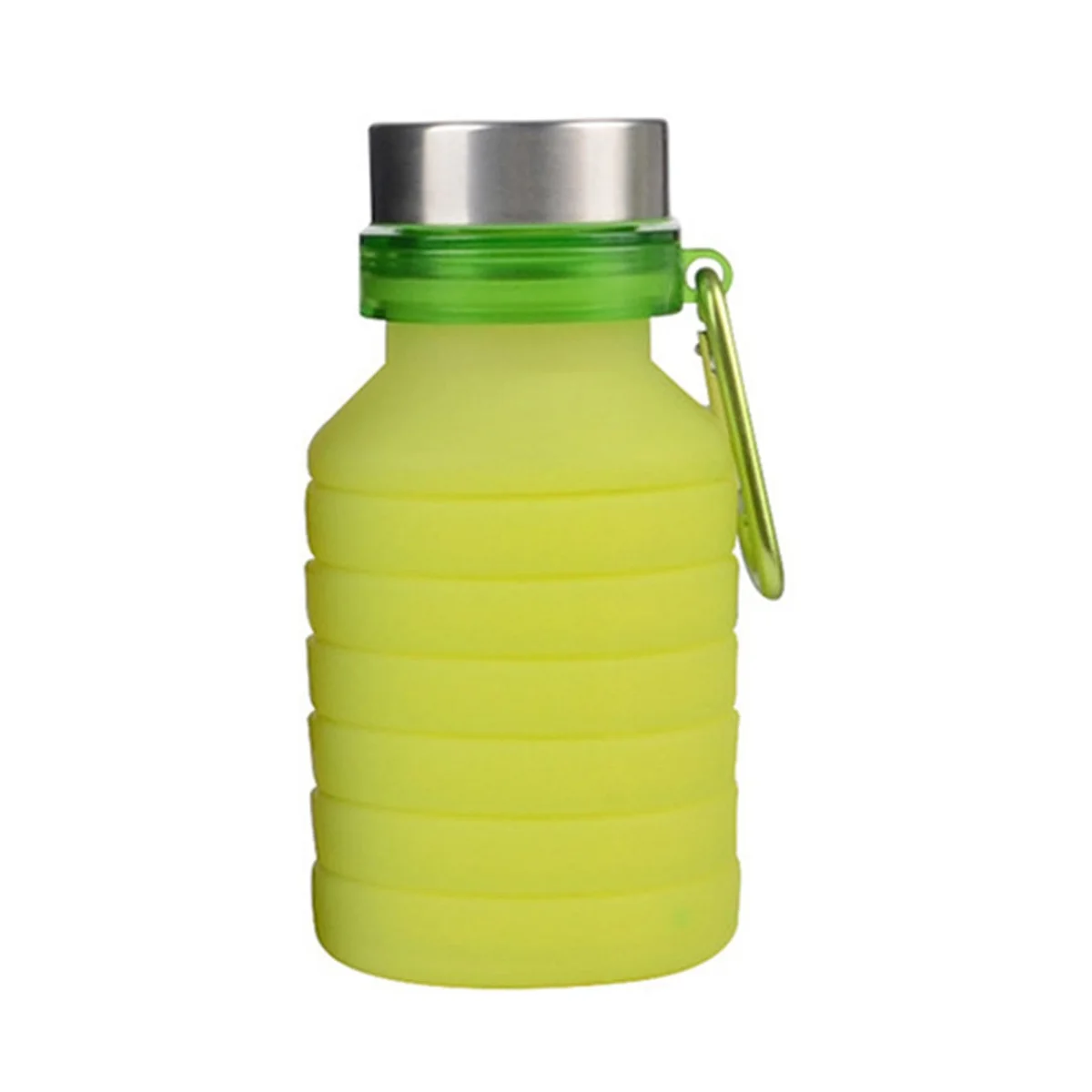 

550ML Folding Cup Sports Travel Mug Foldable Collapsible Telescopic Silicone Water Bottle Outdoor Water Cups, Green