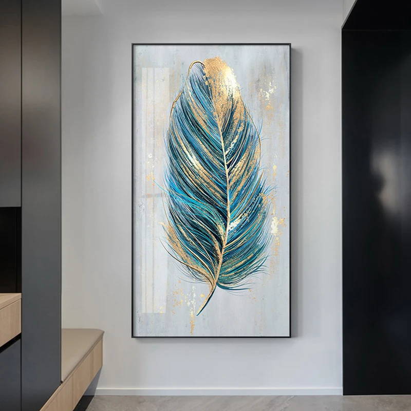 

Abstract Gold Foil Feather Canvas Print Painting Modern Home Decor Nordic Living Room Bedroom Decoration Pictures Wall Posters
