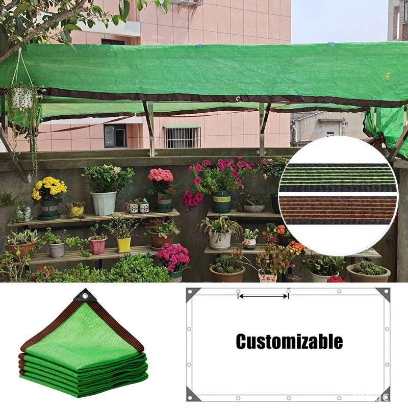 

6Pin Green Sunshade Net 75% Shading Rate Garden Sun Shelter Pergola Gazebo Shade Sail Outdoor Awnings Balcony Privacy Fence Net