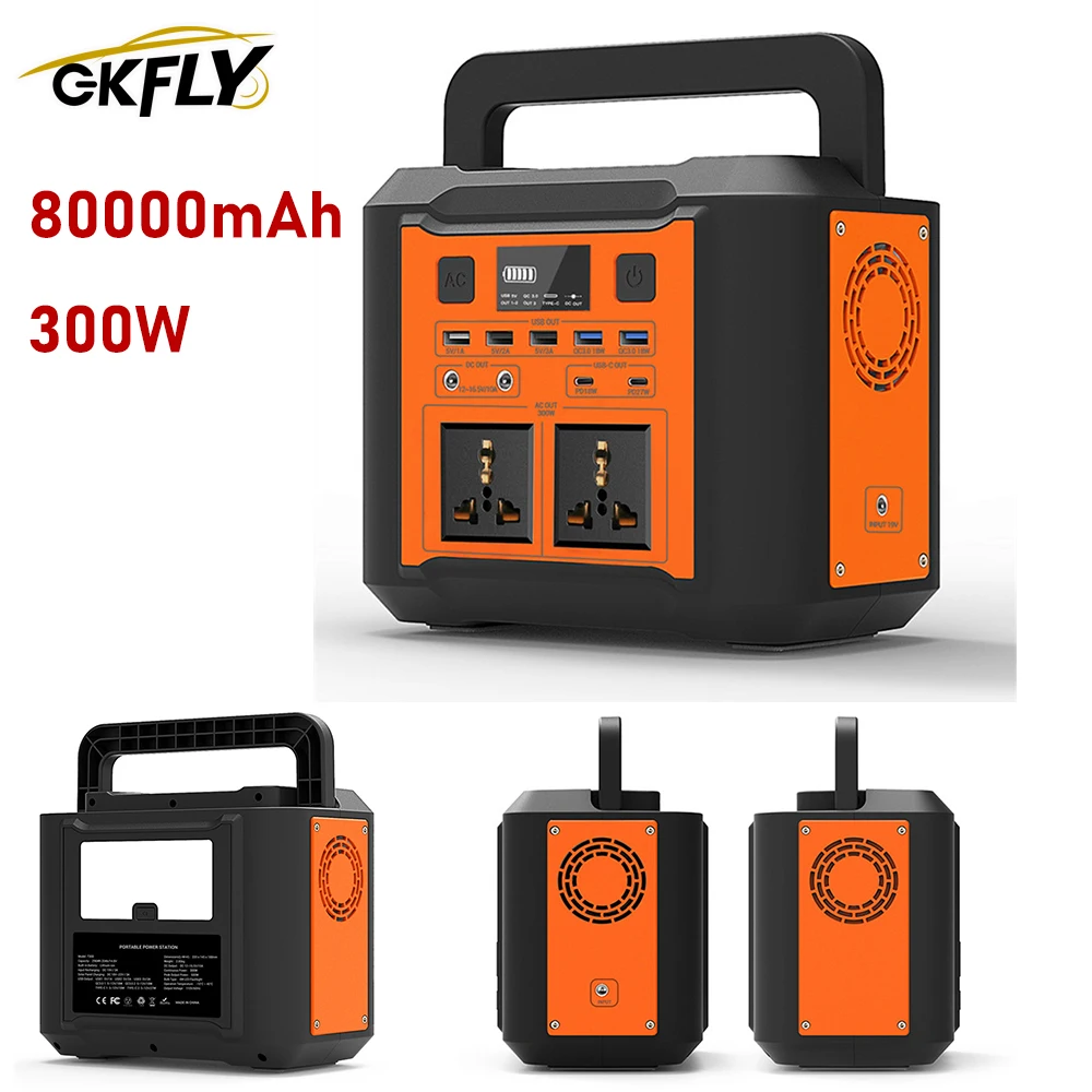 

Travel Essentials 80000mAh Power Supply 220V AC Output Universal Socket Pure Sine Wave Emergency Power Station For Self-driving