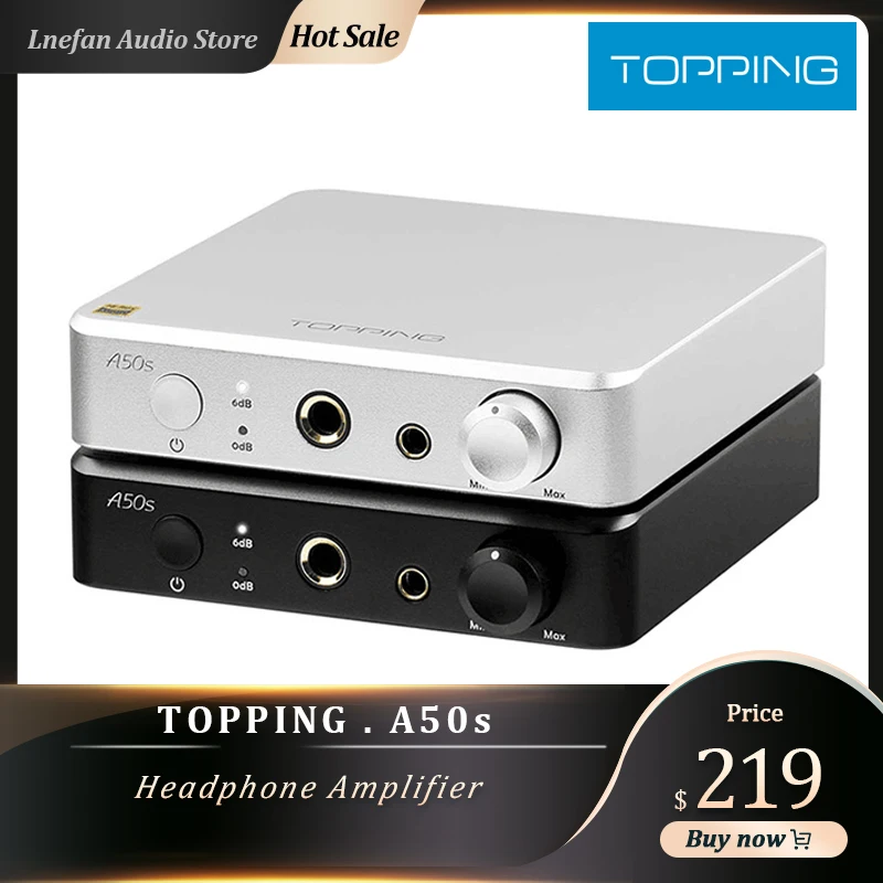 

TOPPING A50S Headphone Amplifier High Power 3500mW*2 4.4mm Balanced 6.35mm Single Ended Flagship NFCA Hi-Res Audio Pre AMP