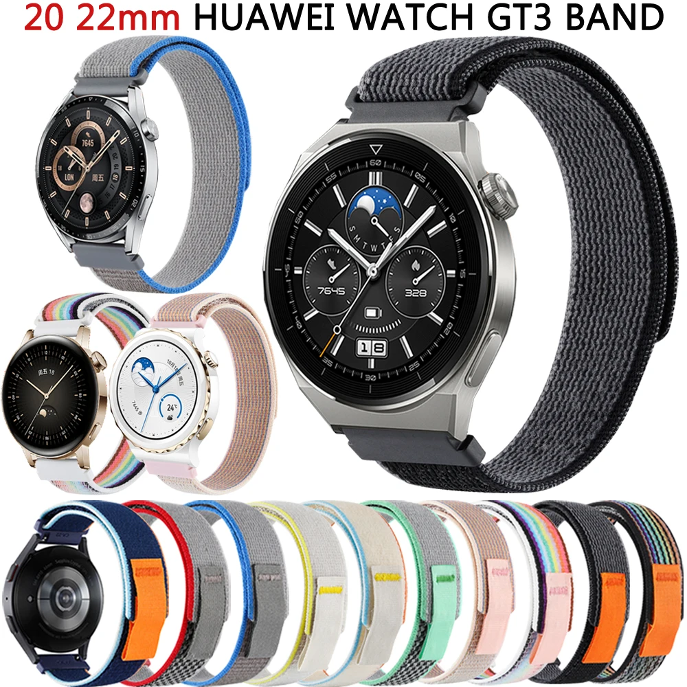 

20 22mm Wrist Straps For Huawei Watch GT 3 2 Pro 42/46mm Runner Nylon Smartwatch Band Huawei GT3 GT2 46mm 42mm Watchband Correa
