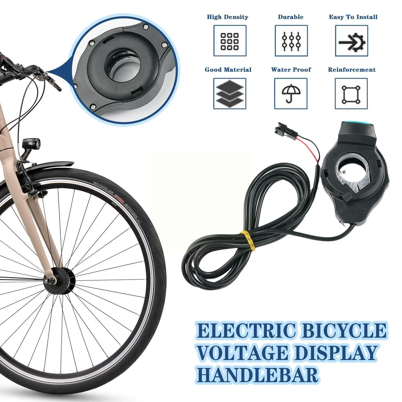 

Universal Electric Bicycle Voltage Display Handlebar Voltmeter Display For Electric Bike Scooter E-bike Accessories W6a6