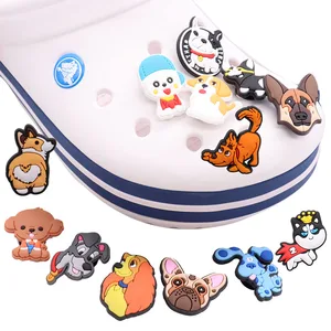 Cute Pet Dog Shoe Charms Bulldog Bichon Frise Corgi Teddy Husky Shoes Accessories Sandals Decoration in USA (United States)