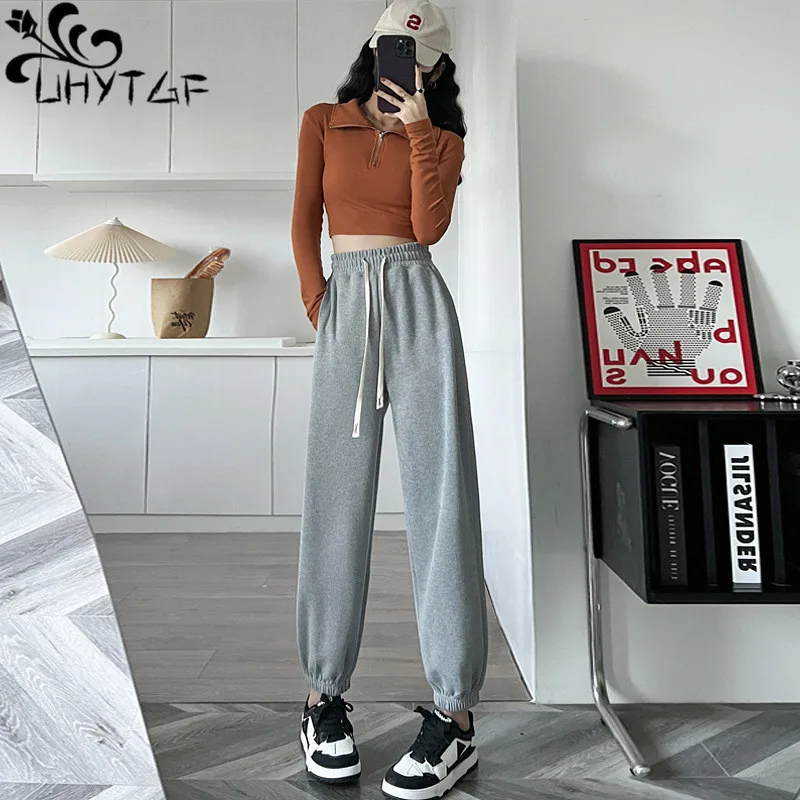 

Брюки UHYTGF женские прямые, повседневные спортивные штаны в стиле Харлан, с вязкой цилиндрической формы, свободные, 26 цветов, на весну и лето