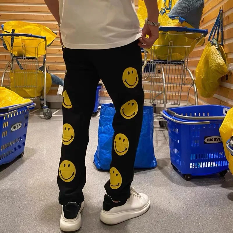 

2022 High Quality Kapital Cartoon Print Sweatpants Men Women Couple 100% Cotton Pants Hip Hop High Street Oversize Casual Pants