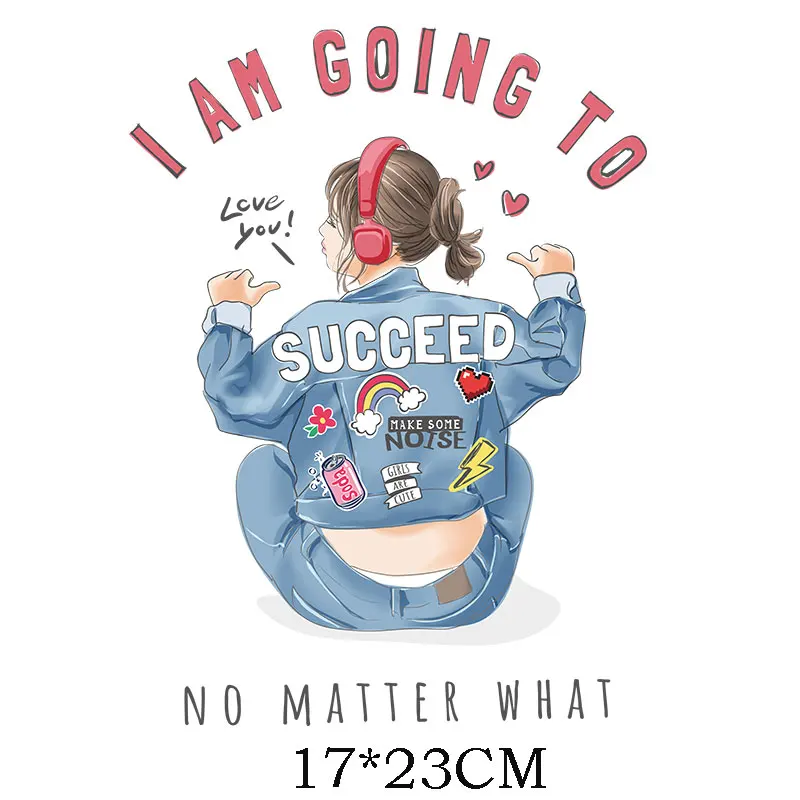 

Heat Transfer Clothes T-Shirt Thermal Stickers Decoration Printing 17x23cm New Music Beauty Girl Iron on Patches for DIY
