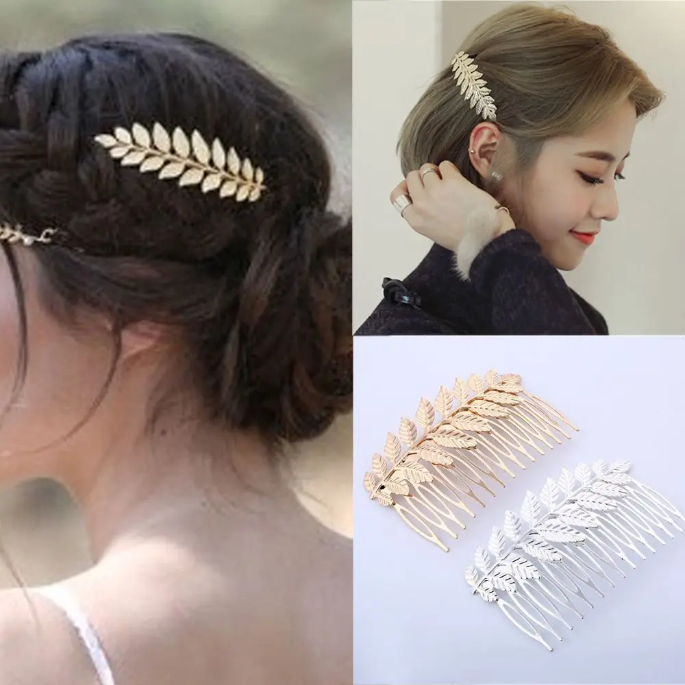 

Gift Headwear Gold Silver Leaf Hairpin Girl Barrettes Hair Clip Hair Combs