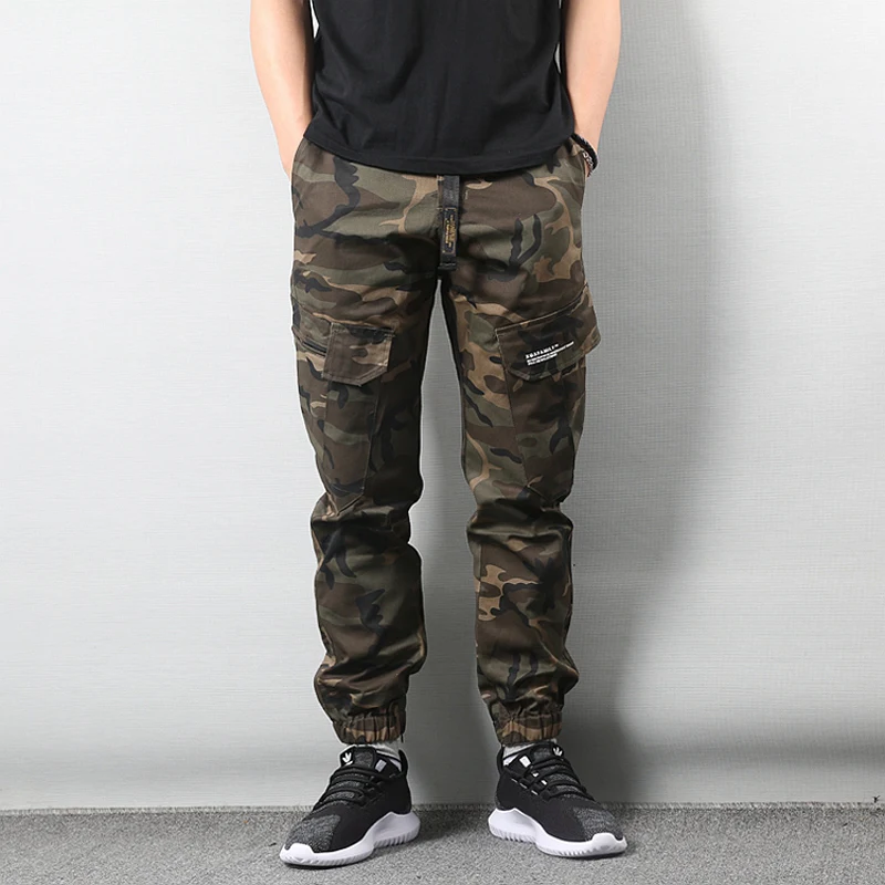 Streetwear Fashion Men Jeans Loose Fit Big Pocket Casual Cargo Pants Hombre Camouflage Military Trousers Hip Hop Joggers Men