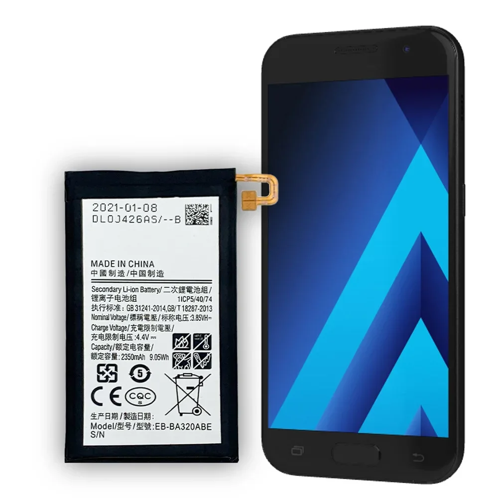 Оригинальный аккумулятор EB-BA320ABE 2350 мАч для SAMSUNG Galaxy A3 (2017) A320 SM-A320F A320Y A320FL A320F/DS A320Y/DS
