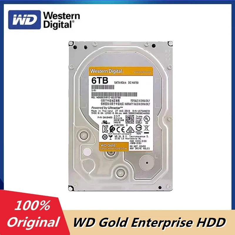 

Western Digital WD Gold 6TB Enterprise Class Internal Hard Drive 7200 RPM Class SATA 6 Gb/s 256 MB Cache 3.5" HDD WD6003FRYZ