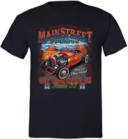 xtrafly apparel mens main street route 66 car truck garage crewneck short sleeve t shirt