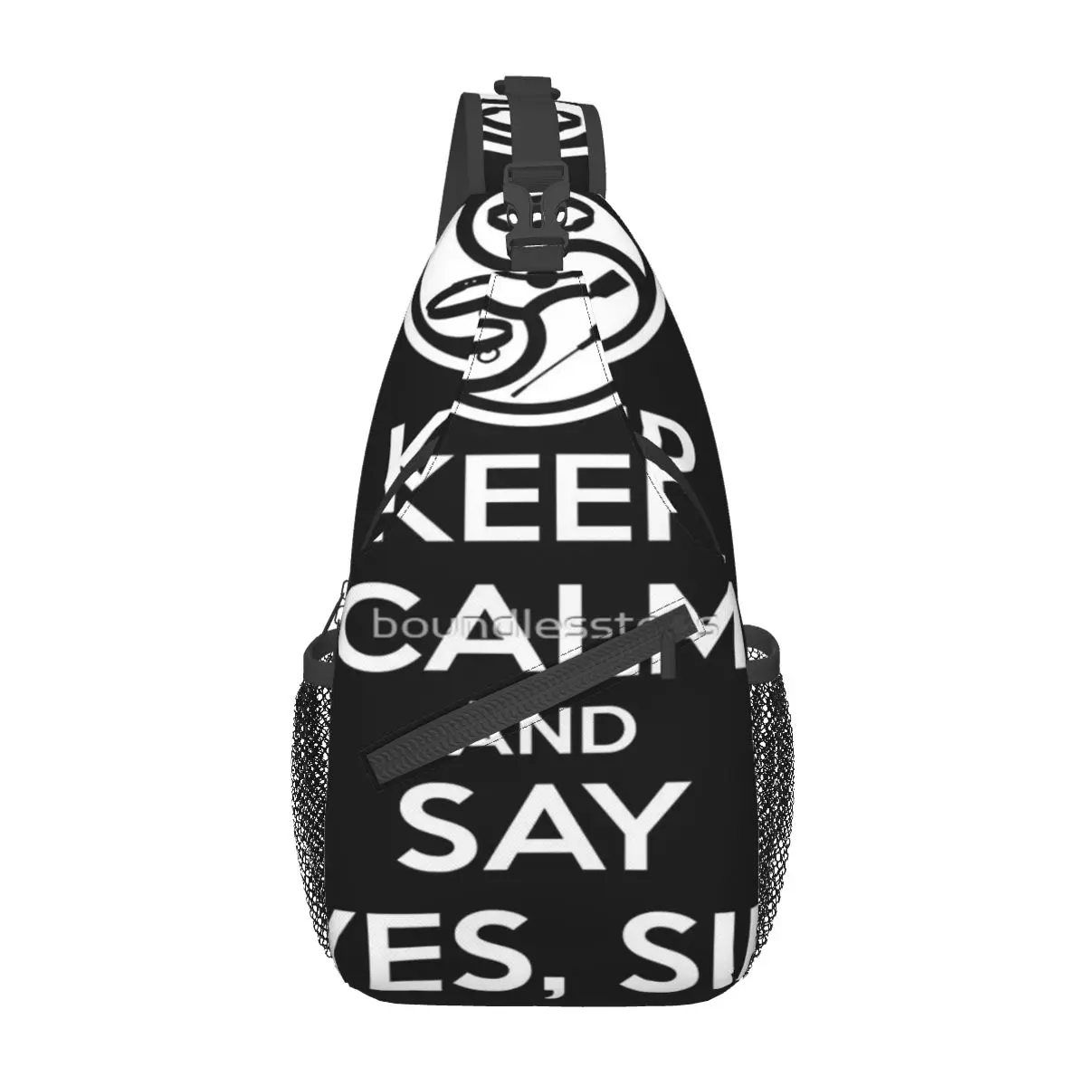 

Нагрудная сумка с надписью «Keep Calm And Say Yes Sir»