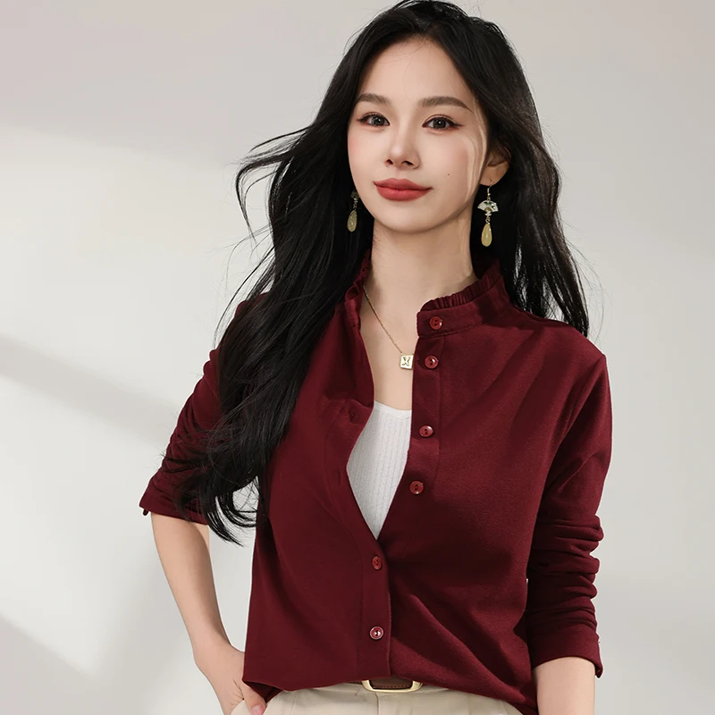 Модная женская рубашка с длинными рукавами теплая одежда из ткани Дралон