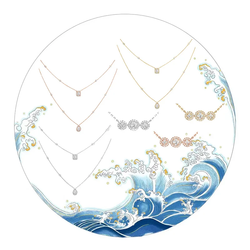 Масса-ошейник из леса 925 пробы для женщин добавка Diamante hueco