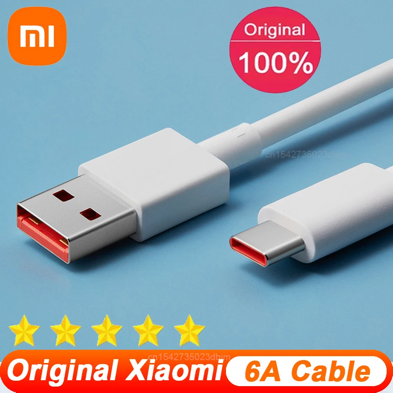 Xiaomi-Cable de carga USB tipo C 6A, Original, 120W, para Xiaomi Mix4 Mi Mix Fold 10 11 Ultra Redmi Note 9 10 Pro K40 Poco X3 F3 50W