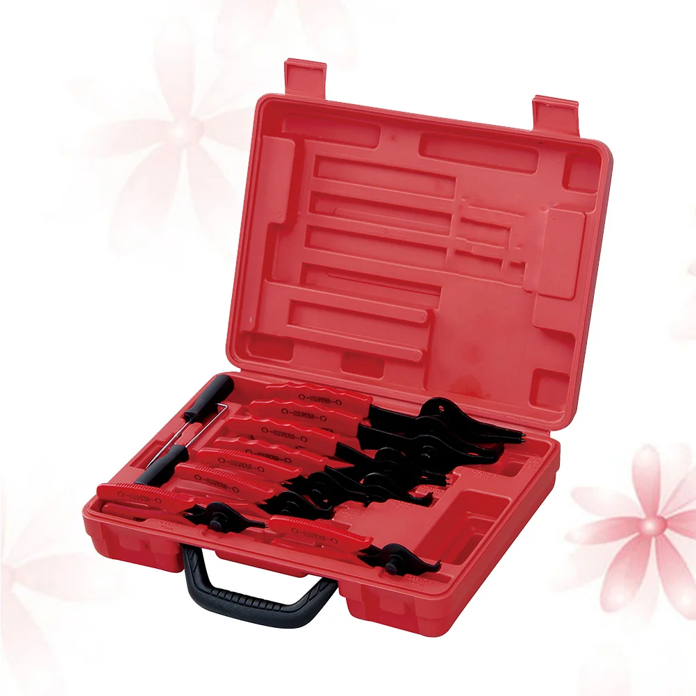 

11pcs Mechanic Circlips Tools Snap Ring Plier Set Corrosion Resistance Auto Repair Car Motorcycle Kit (Red and Black)